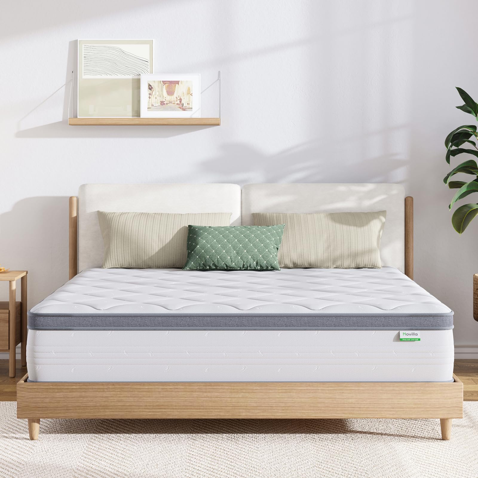 Novilla Queen Mattress 12 Inch Hybrid Pressure & Pain Relief Soft Feel but Supportive OEKO-TEX STANDARD 100
Novilla Quee